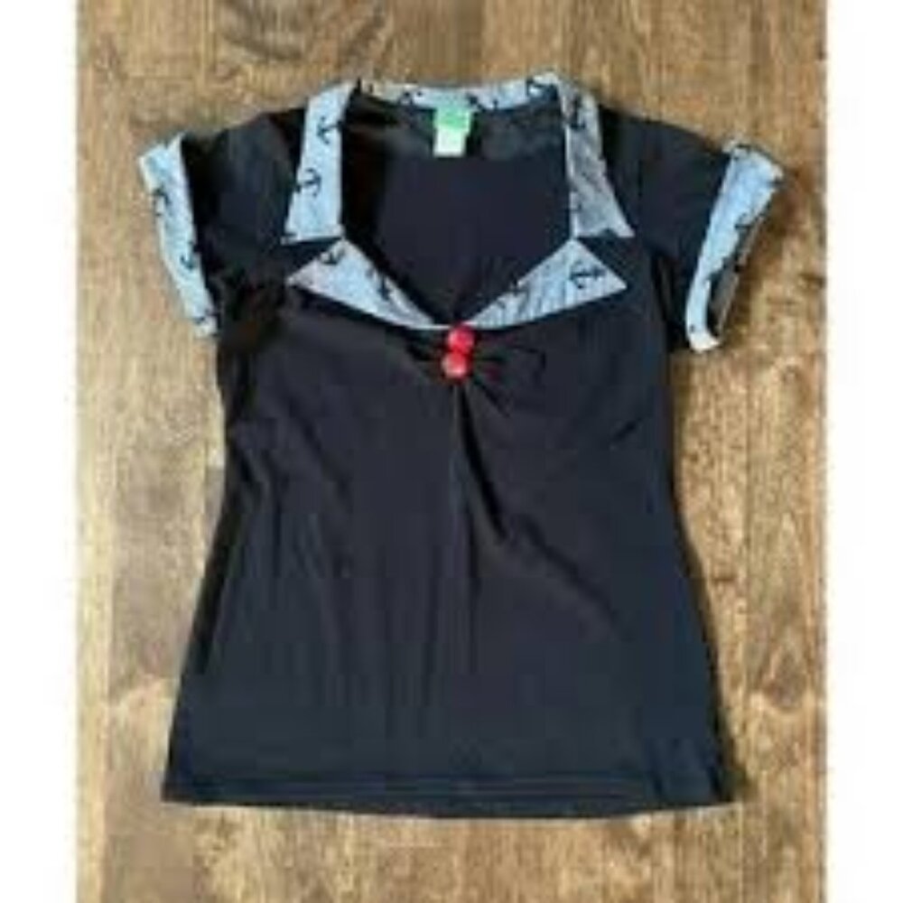 Pinky Pinups Nautical Top - vintage style, cute, great shape